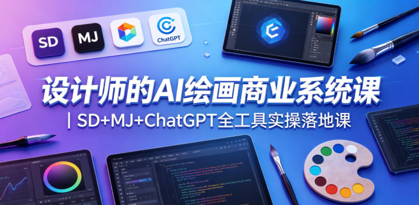 设计师的AI绘画商业系统课｜SD+MJ+ChatGPT全工具实操落地课-时光云网创