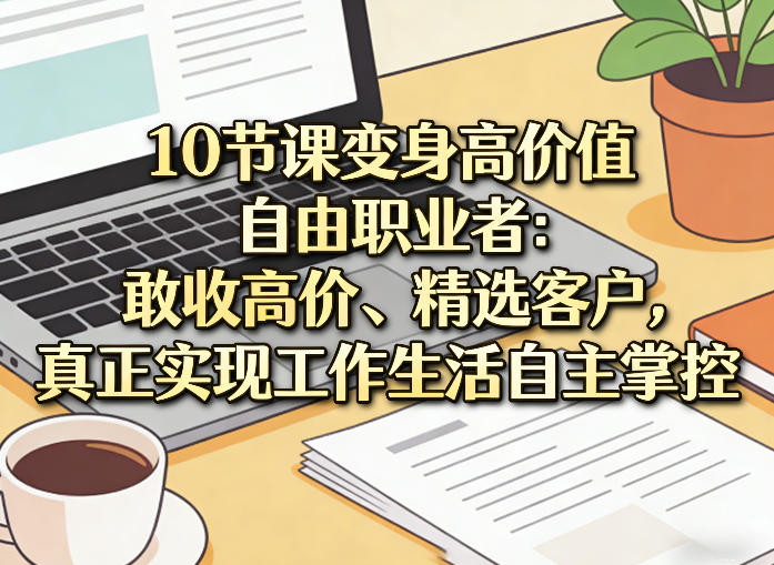 10节课变身高价值自由职业者：敢收高价、精选客户，真正实现工作生活自主掌控-时光云网创