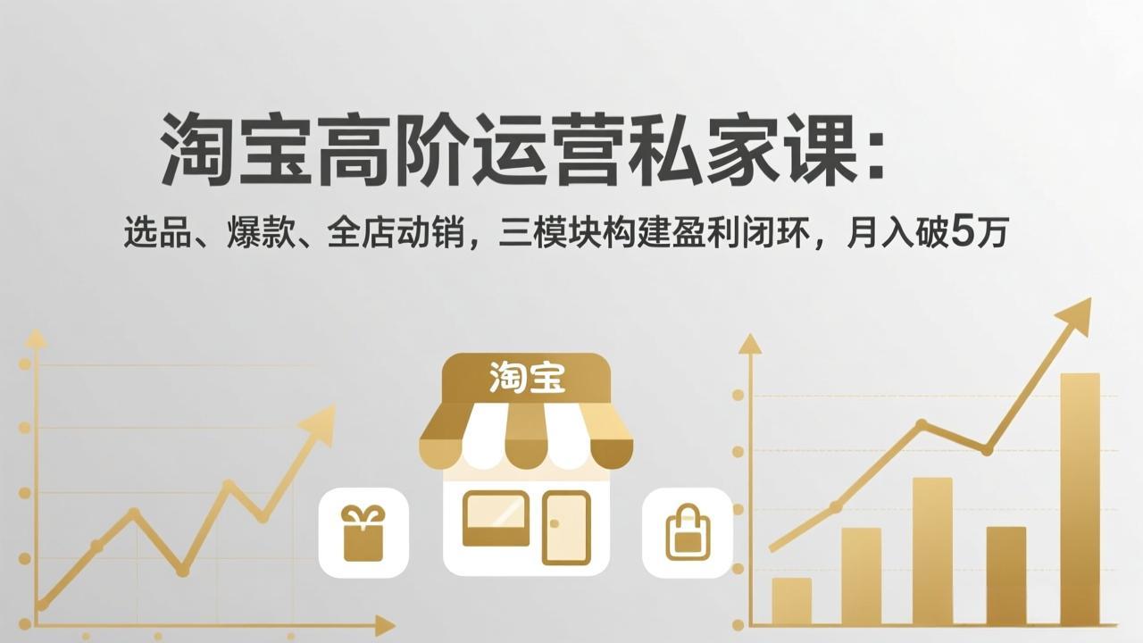 淘宝高阶运营私家课：选品、爆款、全店动销，三模块构建盈利闭环，月入破5万(更新26年2月-时光云网创