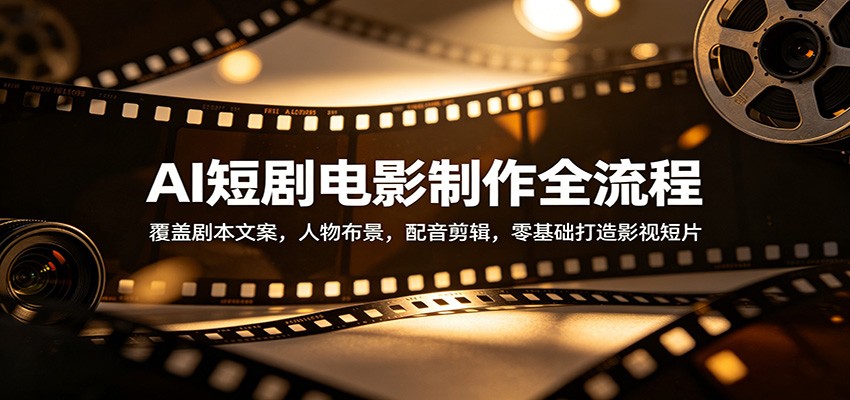AI短剧电影制作全流程：覆盖剧本文案，人物布景，配音剪辑，零基础打造影视短片-时光云网创
