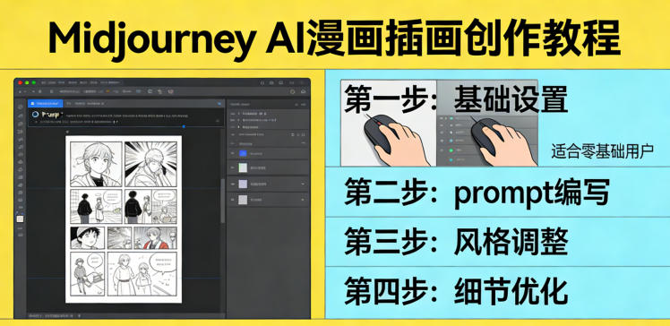 利用Midjourney AI人工智能轻松创作漫画插画教程，零基础创作完整漫画插画-时光云网创
