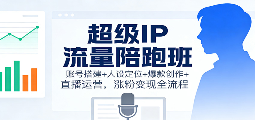 超级IP流量陪跑班:账号搭建+人设定位+爆款创作+直播运营,涨粉变现全流程-时光云网创