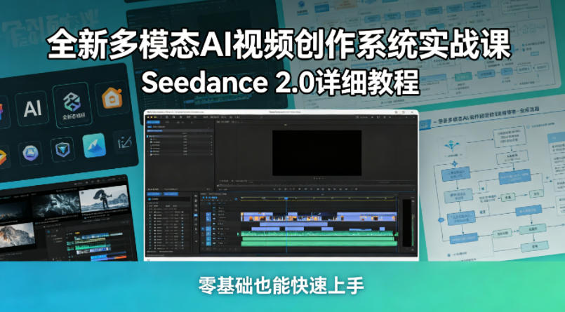 全新多模态AI视频创作系统实战课，Seedance 2.0详细教程，零基础也能快速上手-时光云网创