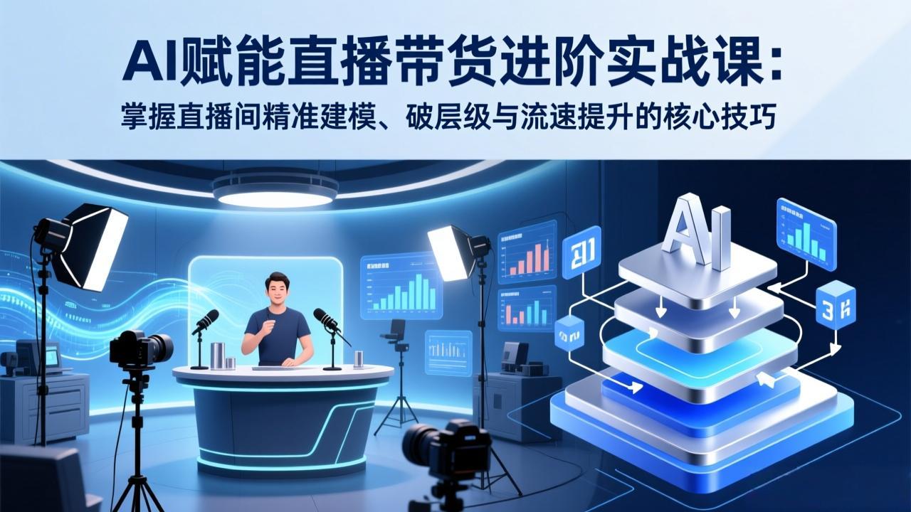 AI赋能直播带货进阶实战课：掌握直播间精准建模、破层级与流速提升的核心技巧-时光云网创