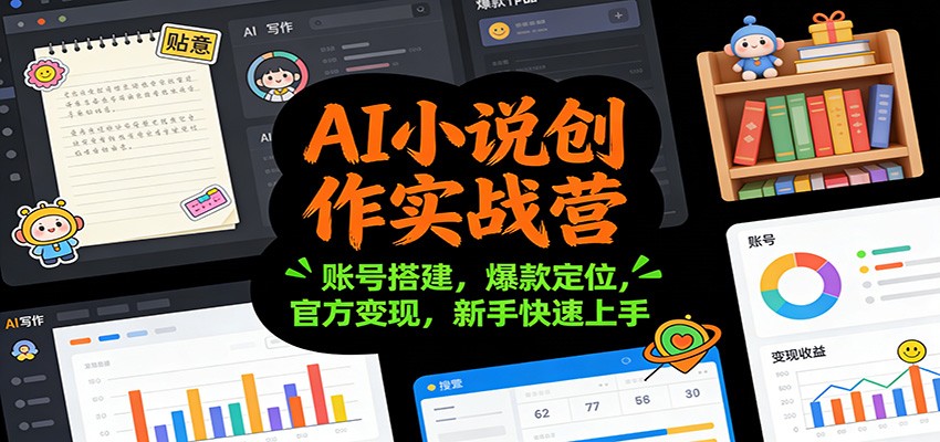 AI小说创作实战营：账号搭建，爆款定位，官方变现，新手快速上手-时光云网创