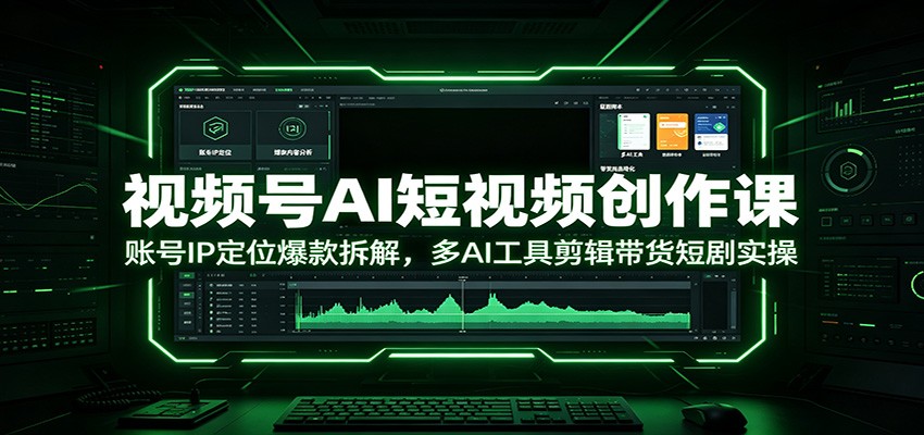 视频号AI短视频创作课：账号IP定位爆款拆解，多AI工具剪辑带货短剧实操-时光云网创
