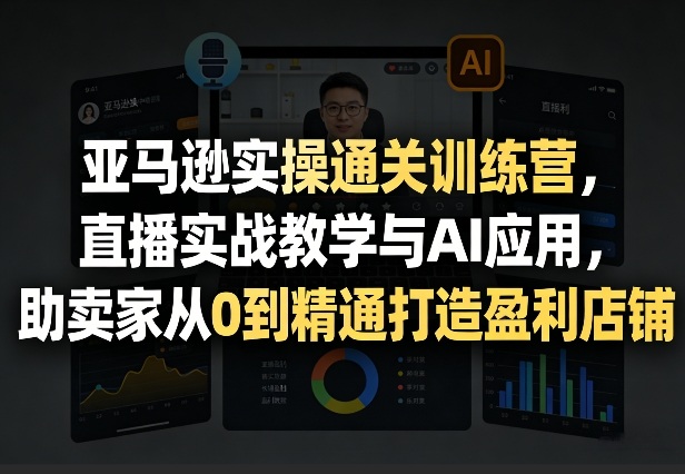 亚马逊实操通关训练营，直播实战教学与AI应用，助卖家从0到精通打造盈利店铺(更新4月2日)-时光云网创