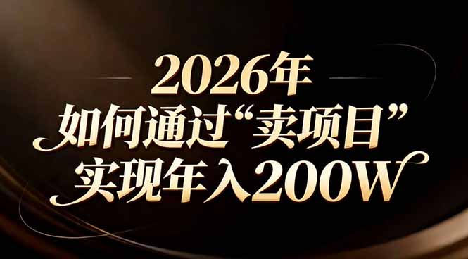 站在2026年的十字路口：一个普通人如何通过卖项目实现年入200万-时光云网创