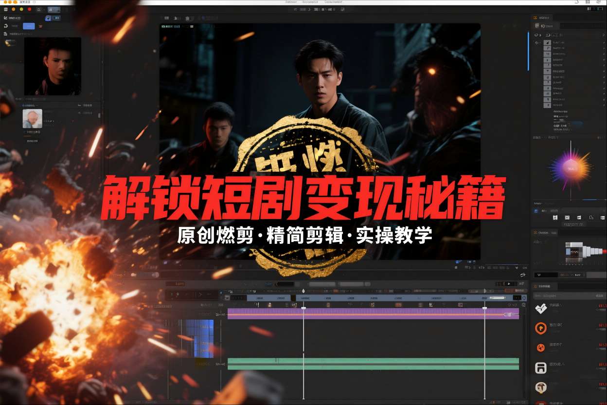 短剧拉新之原创燃剪精简剪辑实操课，解锁短剧变现秘籍-时光云网创