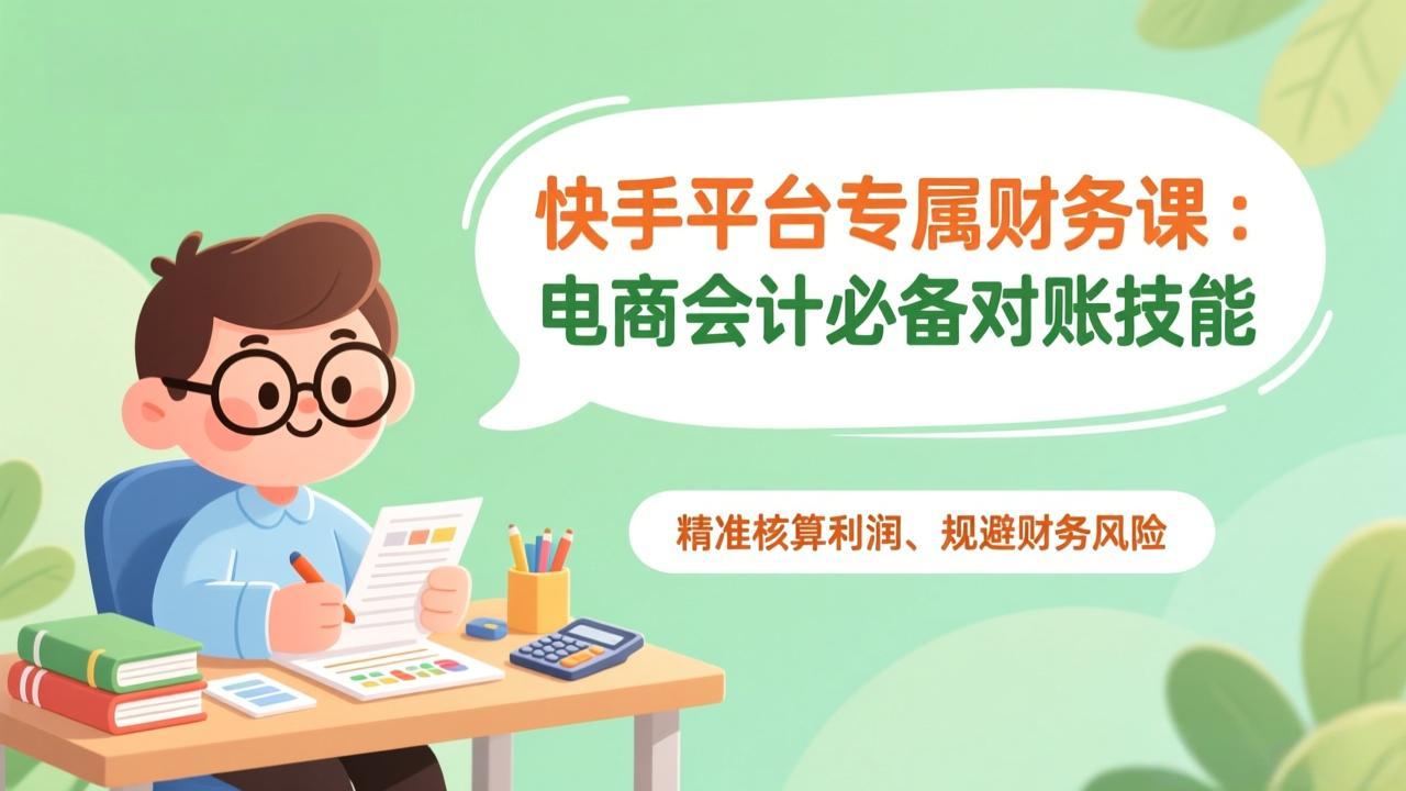 快手平台专属财务课：电商会计必备对账技能，精准核算利润、规避财务风险-时光云网创
