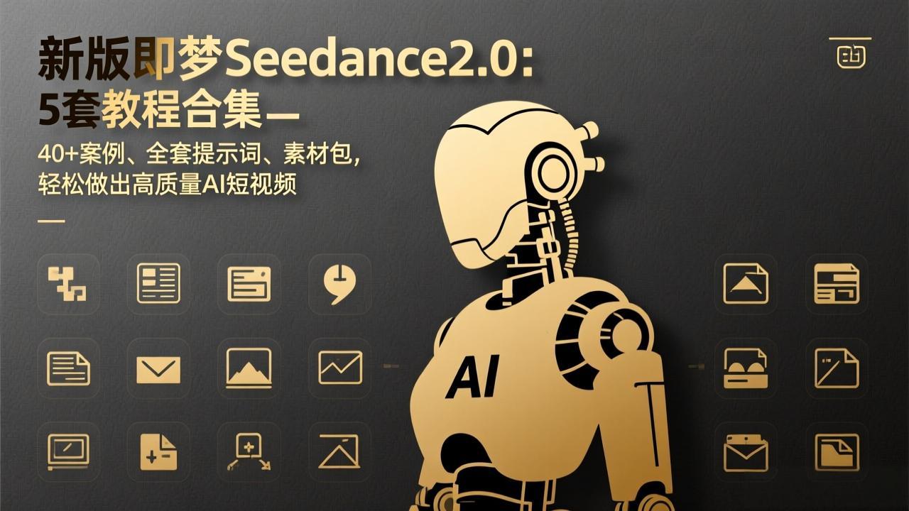新版即梦Seedance2.0：5套教程合集，40+案例、全套提示词、素材包，轻松做出高质量AI短视频-时光云网创