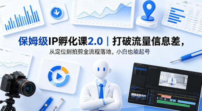 保姆级IP孵化课2.0｜打破流量信息差，从定位到拍剪全流程落地，小白也能起号-时光云网创
