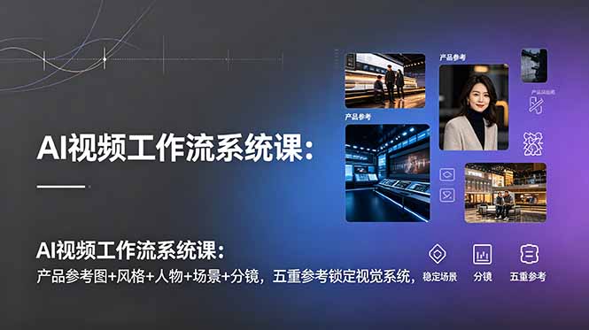 AI视频工作流系统课：产品参考图+风格+人物+场景+分镜，五重参考锁定视觉系统，稳定产出高质量视频-时光云网创