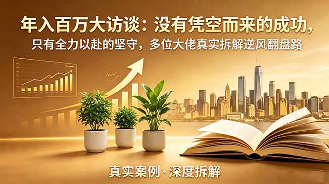 年入百万大访谈-更新：没有凭空而来的成功，只有全力以赴的坚守，多位大佬真实拆解逆风翻盘路-时光云网创