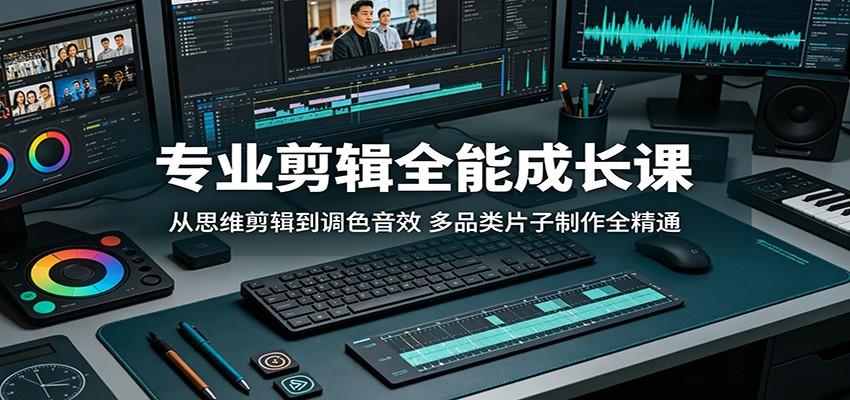 专业剪辑全能成长课：从思维剪辑到调色音效，多品类片子制作全精通-时光云网创