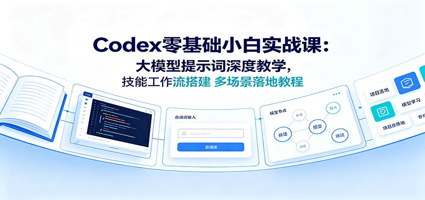 Codex零基础小白实战课：大模型提示词深度教学，技能工作流搭建多场景落地教程-时光云网创