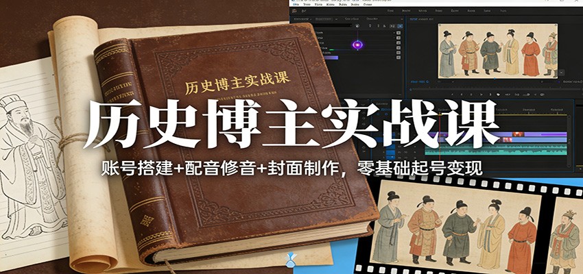历史博主实战课：账号搭建+配音修音+封面制作，零基础起号变现-时光云网创