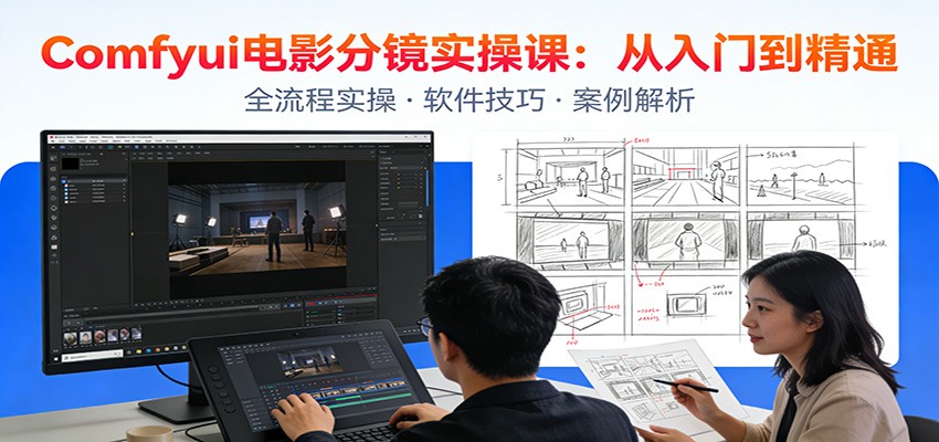 ComfyUI电影分镜实操课：分镜一致性，全流程AI视频制作，零基础也能做专业分镜-时光云网创