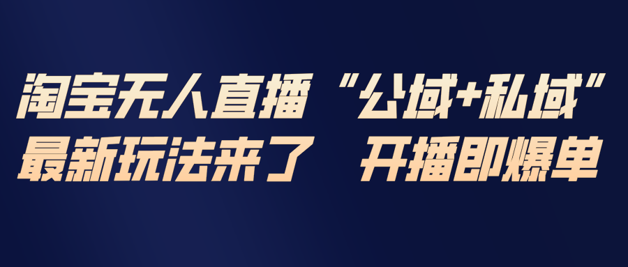 淘宝无人直播最新玩法，包含私域和公域两种玩法-时光云网创