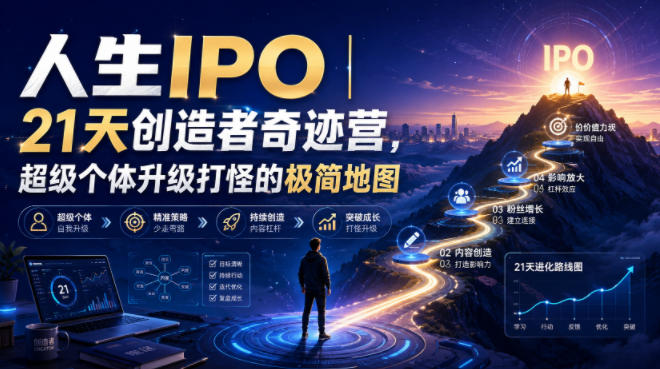 人生IPO︱21天创造者奇迹营，超级个体升级打怪的极简地图-时光云网创