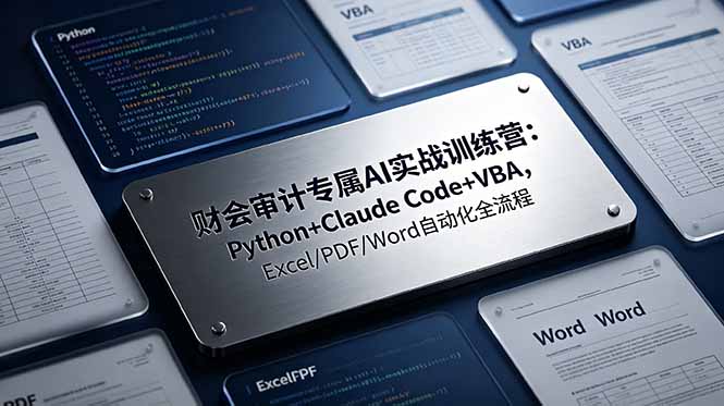 财会审计专属 AI实战训练营:Python+Claude Code+VBA,Excel/PDF/Word自动化全流程-时光云网创
