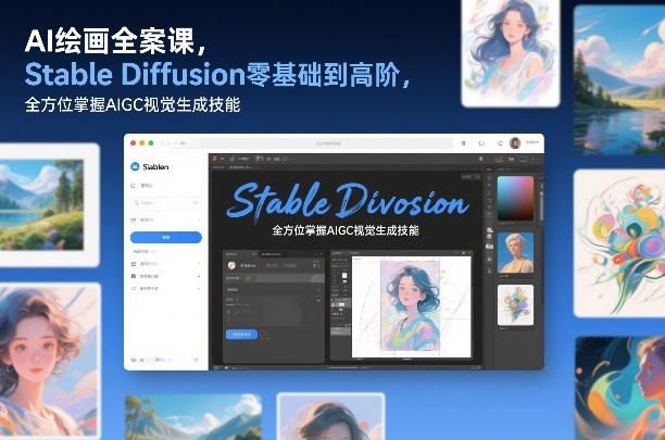 AI绘画全案课，Stable Diffusion零基础到高阶，全方位掌握AIGC视觉生成技能-时光云网创