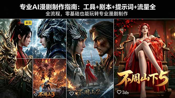 专业AI漫剧制作指南：工具+剧本+提示词+流量全流程，零基础也能玩转专业漫剧制作-时光云网创