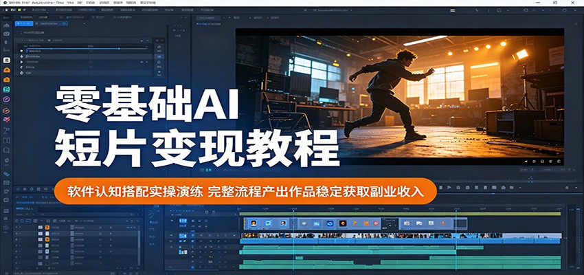 零基础AI短片变现教程：软件认知搭配实操演练，完整流程产出作品稳定获取副业收入-时光云网创