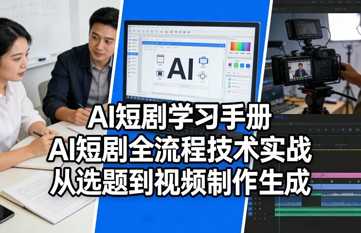 AI短剧学习手册，AI短剧全流程技术实战，从选题到视频制作生成-时光云网创