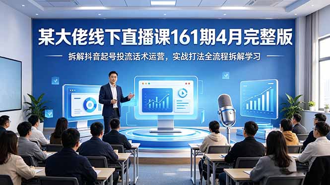 某大佬线下直播课161期4月完整版，拆解抖音起号投流话术运营，实战打法全流程拆解学习-时光云网创