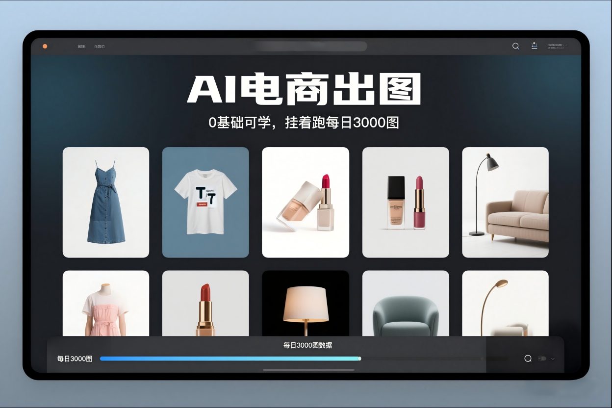 AI电商出图，0基础可学，挂着跑每日3000图-时光云网创