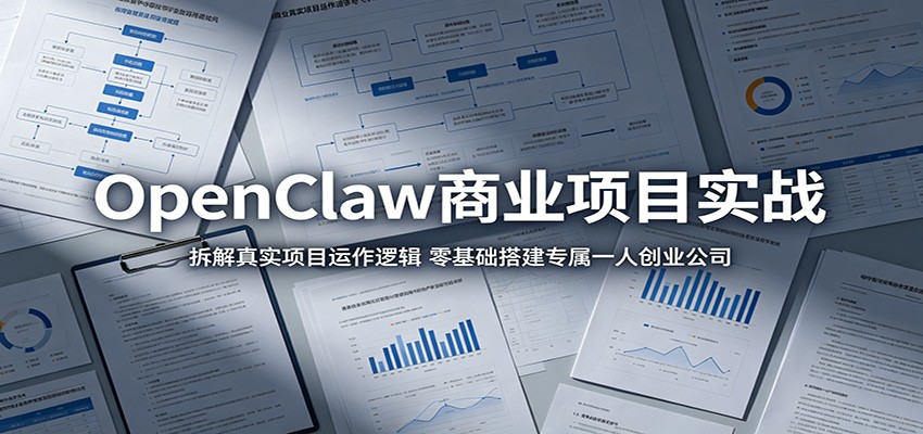 OpenClaw商业项目实战：拆解真实项目运作逻辑，零基础搭建专属一人创业公司-时光云网创