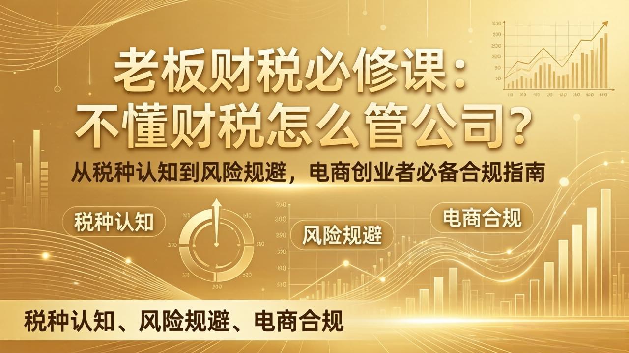 老板财税必修课：不懂财税怎么管公司？从税种认知到风险规避，电商创业者必备合规指南-时光云网创