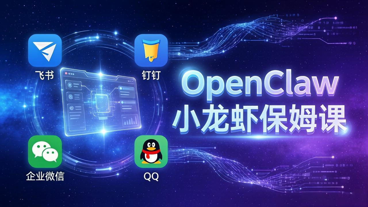 OpenClaw小龙虾保姆课： Windows/macOS/Linux/Docker全系统安装，飞书+钉钉+企业微信+QQ 全接入-时光云网创