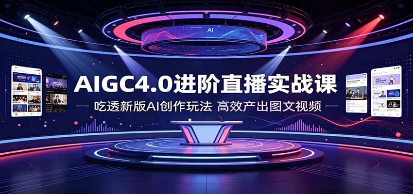 AIGC4.0进阶直播实战课：吃透新版AI创作玩法，高效产出图文视频-时光云网创