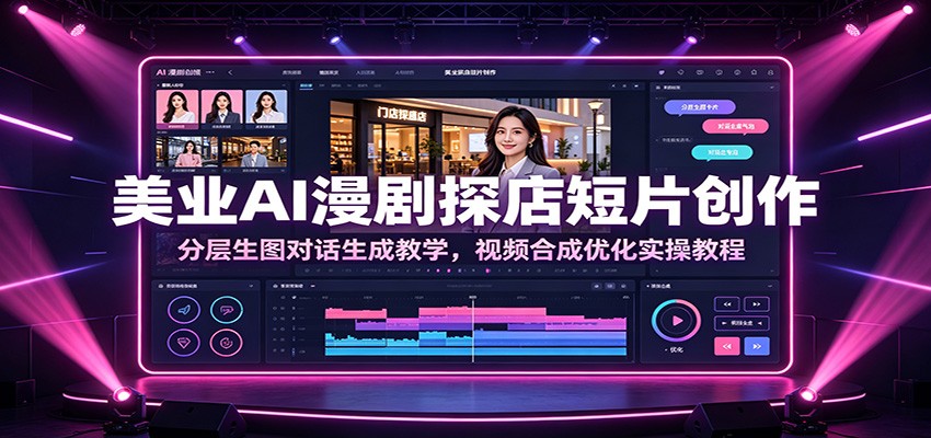 美业AI漫剧探店短片创作：分层生图对话生成教学，视频合成优化实操教程-时光云网创