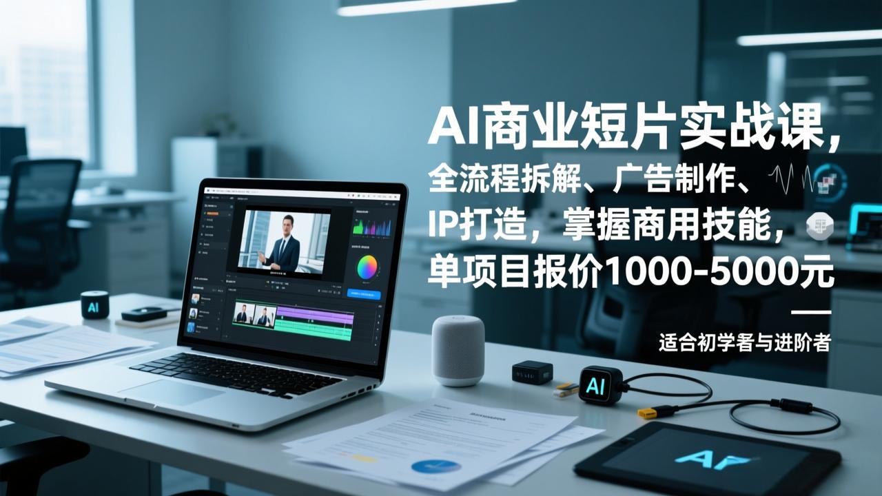 AI商业短片实战课，全流程拆解、广告制作、IP打造，掌握商用技能，单项目报价1000-5000元-时光云网创
