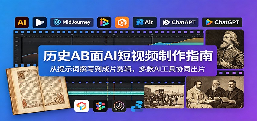 历史AB面AI短视频制作指南:从提示词撰写到成片剪辑,多款AI工具协同出片-时光云网创