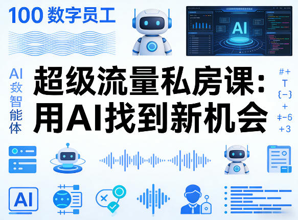 你的AI数字员工100个智能体，超级流量私房课，用AI找到新机会-时光云网创