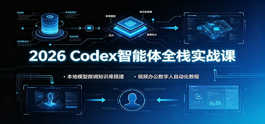 2026 Codex智能体全栈实战课：本地模型微调知识库搭建，视频办公数字人自动化教程-时光云网创