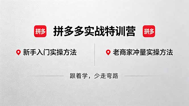 拼多多实战特训营(更新5月3-时光云网创