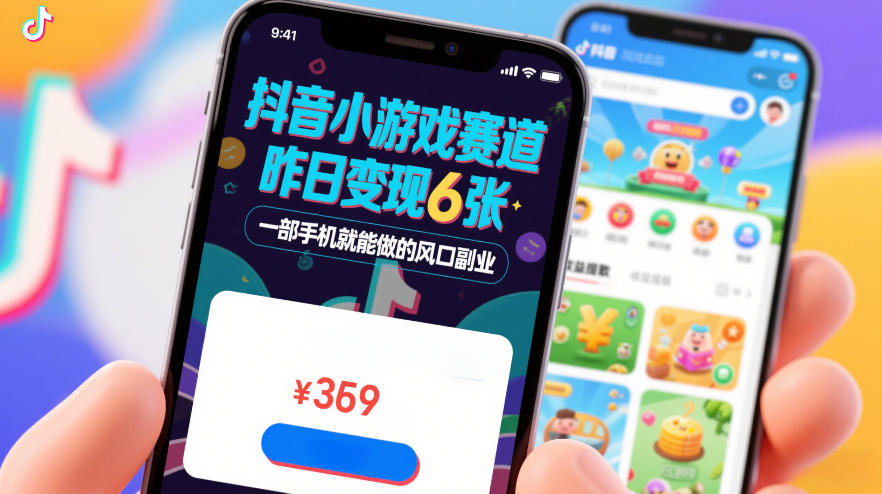 抖音小游戏赛道，昨日变现600+，零基础一部手机就能做的风口副业【揭秘】-时光云网创