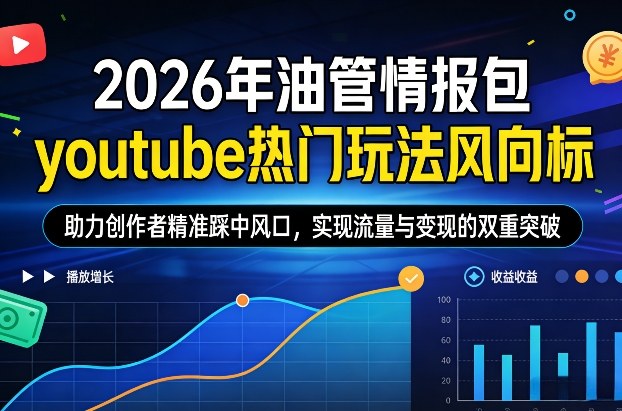 2026年油管情报包，youtube热门玩法风向标，助力创作者精准踩中风口，实现流量与变现的双重突破-时光云网创