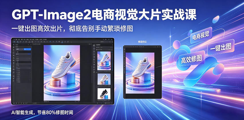 GPT-Image2电商视觉大片实战课,一键出图高效出片,彻底告别手动繁琐修图(更新)-时光云网创