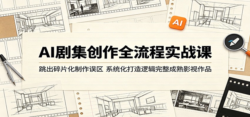 AI剧集创作全流程实战课：跳出碎片化制作误区，系统化打造逻辑完整成熟影视作品-时光云网创