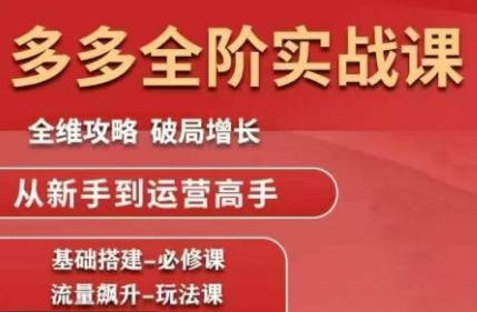 大炮·拼多多全阶实战课程(更新2026)-时光云网创