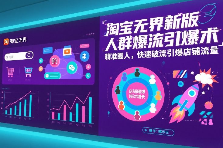 淘宝无界新版人群爆流引爆术，精准圈人，快速破流引爆店铺流量-时光云网创