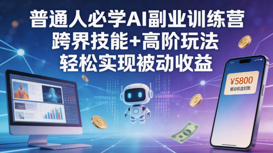普通人必学AI副业训练营跨界技能+高阶玩法轻松实现被动收益-时光云网创
