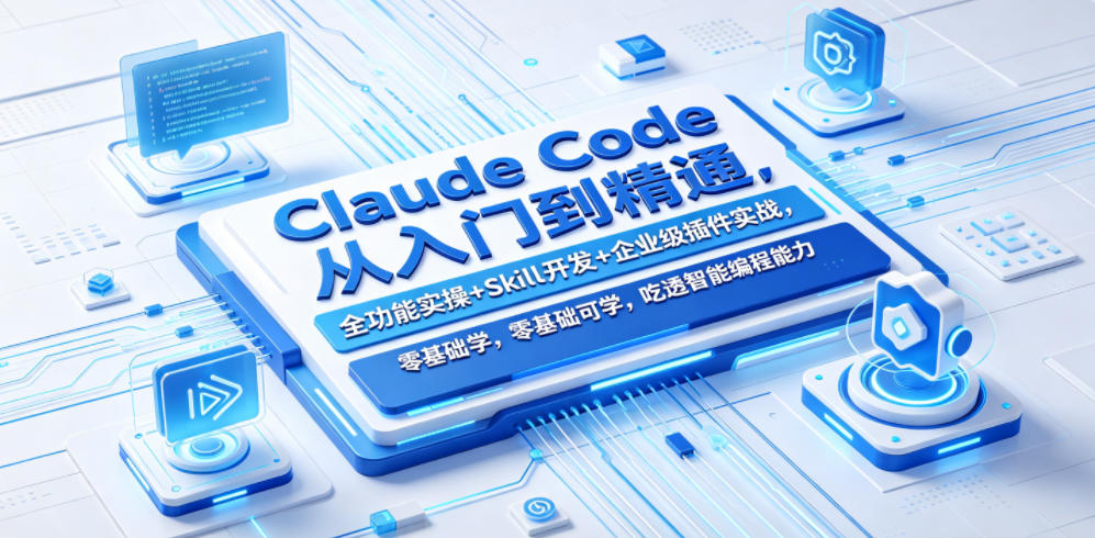 Claude Code从入门到精通，全功能实操+Skill开发+企业级插件实战，零基础可学，吃透智能编程全能力-时光云网创