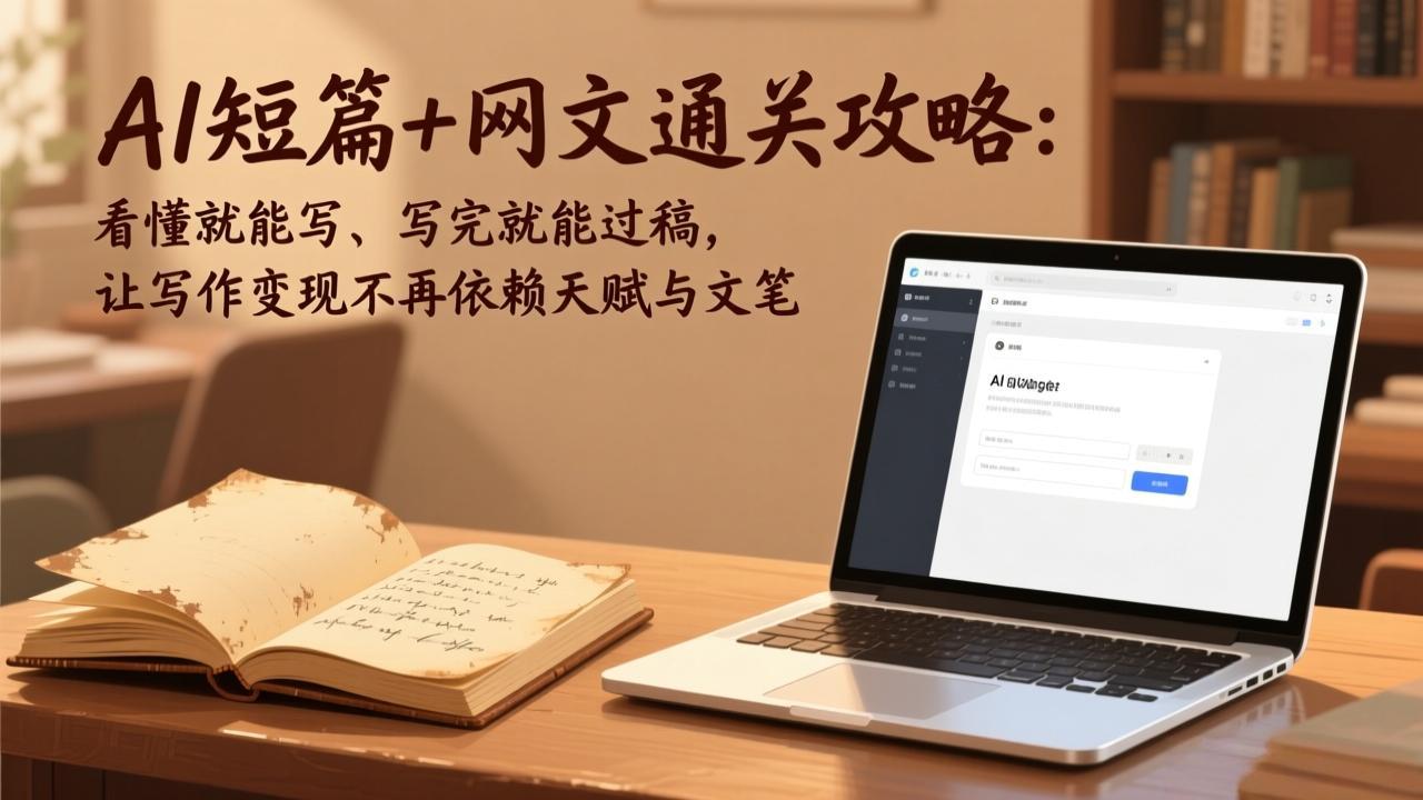 AI短篇+网文通关攻略：看懂就能写、写完就能过稿，让写作变现不再依赖天赋与文笔-时光云网创